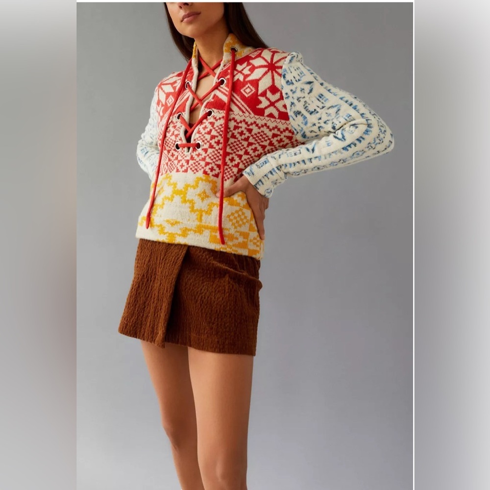 BDG Rian Lace-Up Sweater size xs
